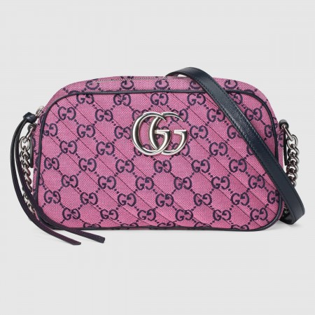 Gucci GG Marmont Small Camera Bag in Pink GG Canvas