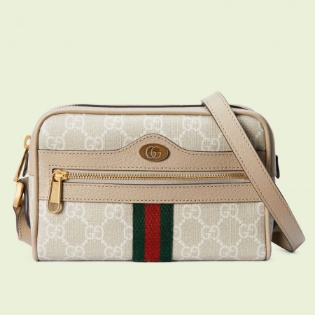 Gucci Ophidia Mini Camera Bag in White GG Supreme Canvas