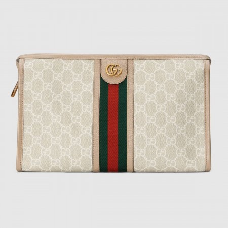 Gucci Ophidia GG Toiletry Case in White GG Supreme Canvas