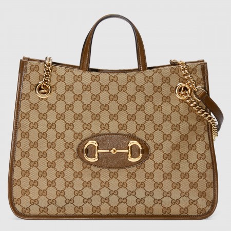 Gucci Horsebit 1955 Medium Tote Bag in Original GG Canvas