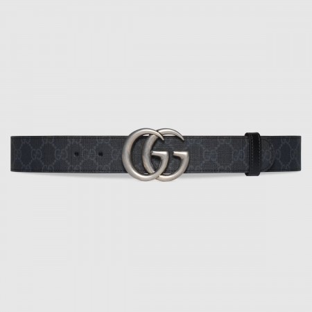 Gucci GG Marmont Reversible Belt 38MM in Black GG Canvas
