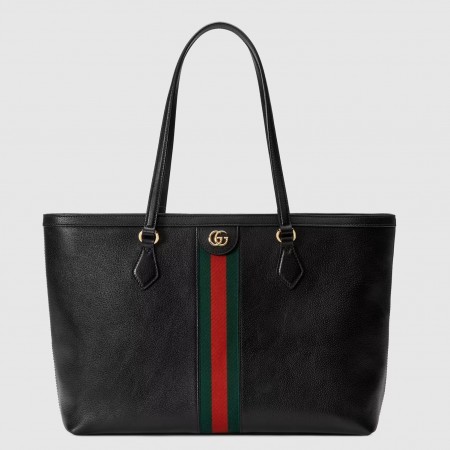 Gucci Ophidia GG Medium Tote Bag in Black Leather