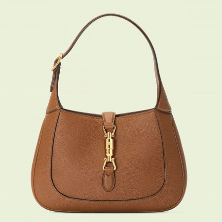 Gucci Jackie 1961 Small Hobo Bag in Brown Grained Leather