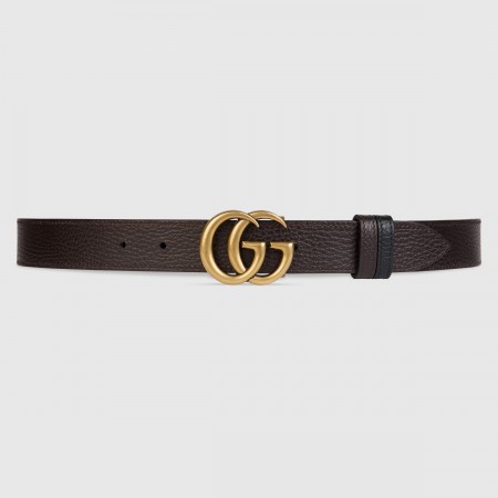Gucci GG Marmont Reversible Belt 30MM in Brown Leather 