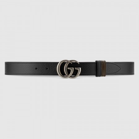 Gucci GG Marmont Reversible Belt 30MM in Black Leather