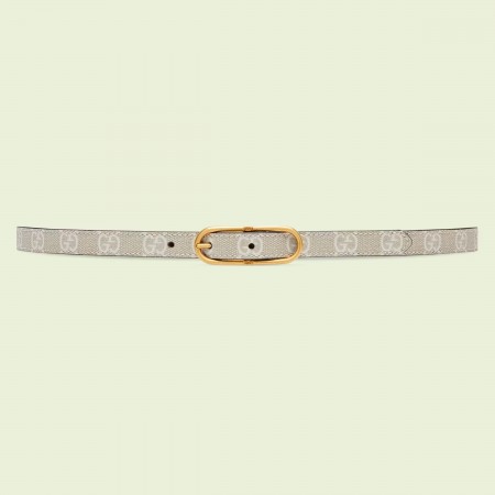 Gucci Jackie 1961 Thin Belt 20MM in White GG Canvas