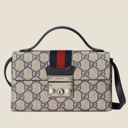 Gucci Padlock Mini Bag in Blue GG Supreme Canvas