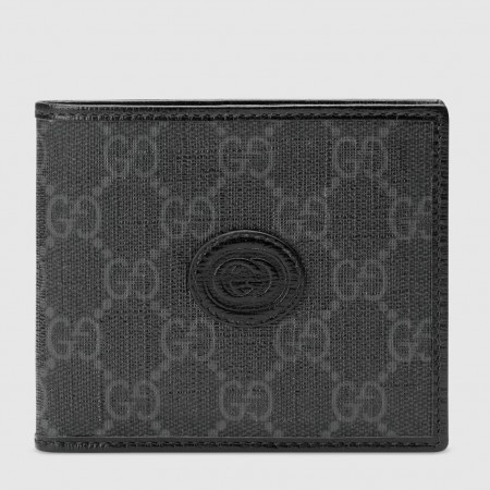 Gucci Bi-fold Wallet In Black Canvas with Interlocking G