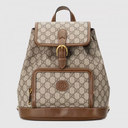 Gucci Interlocking G Backpack in Beige GG Supreme Canvas