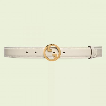 Gucci Blondie Belt 30MM in White Leather