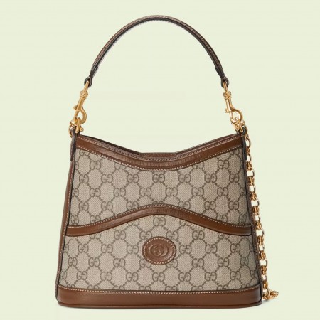 Gucci Large Shoulder Bag in GG Supreme with Interlocking G