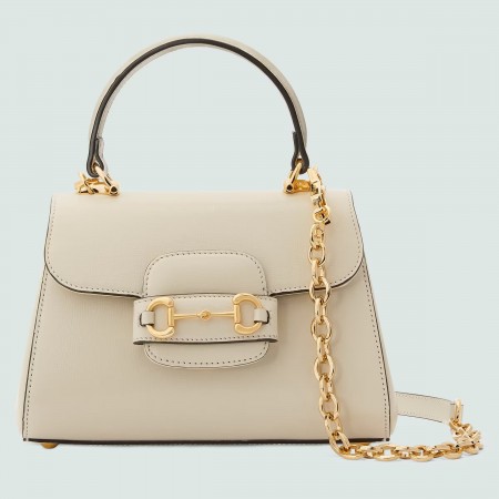 Gucci Horsebit 1955 Mini Handbag in White Leather