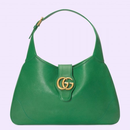 Gucci Aphrodite Medium Shoulder Bag in Green Leather