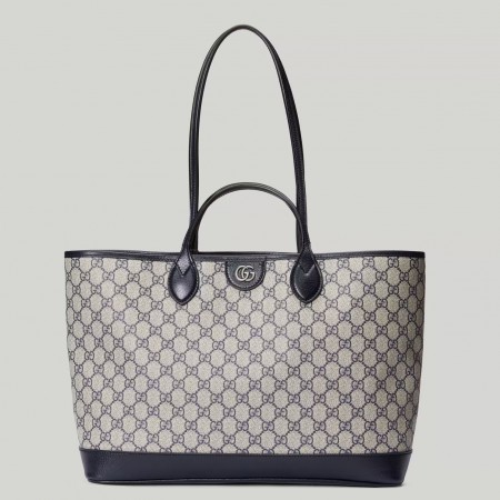Gucci Ophidia Medium Tote Bag in Blue Supreme Canvas
