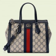 Gucci Ophidia Small Tote Bag in Blue GG Supreme Canvas