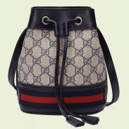 Gucci Ophidia GG Mini Bucket Bag in Blue Supreme Canvas