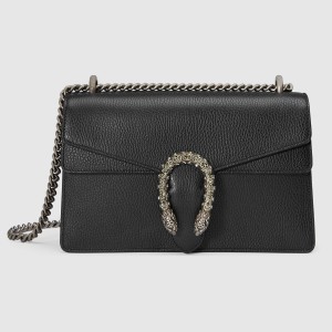Gucci Dionysus Small Shoulder Bag in Black Calfskin