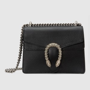 Gucci Dionysus Mini Shoulder Bag in Black Leather