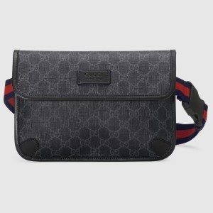 Gucci Bum Bag in Black GG Supreme Canvas