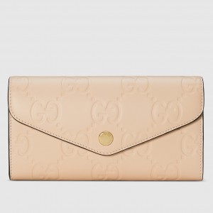 Gucci Continental Wallet in Light Beige GG Leather 