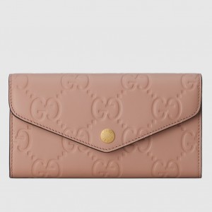 Gucci Continental Wallet in Rose Beige GG Leather