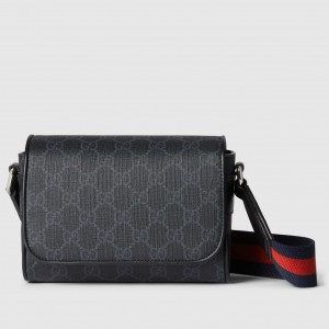 Gucci Super Mini Crossbody Bag in Black GG Supreme Canvas