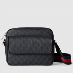 Gucci Small Crossbody Bag in Black GG Supreme Canvas