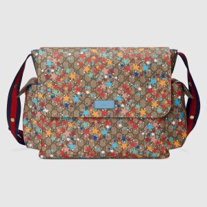 Gucci Plus Diaper Bag in GG Supreme Canvas with Star Print