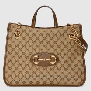 Gucci Horsebit 1955 Medium Tote Bag in Original GG Canvas