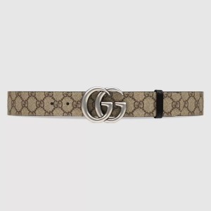 Gucci GG Marmont Reversible Belt 38MM in Beige GG Canvas