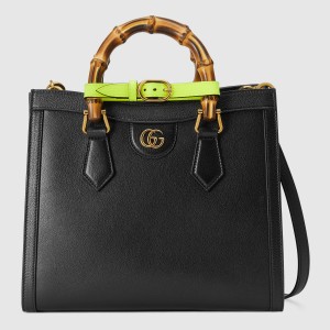 Gucci Diana Small Tote Bag in Black Leather