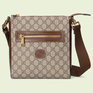 Gucci Messenger Bag in GG Supreme Canvas with Interlocking G