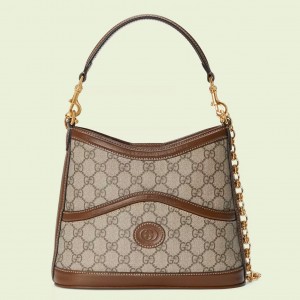 Gucci Large Shoulder Bag in GG Supreme with Interlocking G