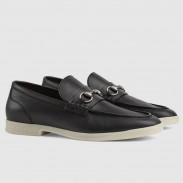 Gucci Men's Loafers with Horsebit in Black Leather