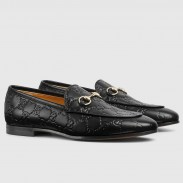 Gucci Women's Jordaan Loafers in Black GG Leather