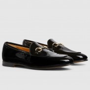 Gucci Women's Jordaan Loafers in Black Patent Calfskin