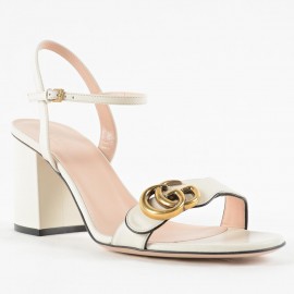 Gucci Marmont Sandals 75mm in White Leather