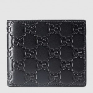 Gucci Bi-fold Wallet In Black Signature Leather 