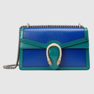 Gucci Dionysus Bicolor Small Shoulder Bag in Blue Leather