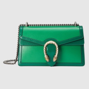 Gucci Dionysus Bicolor Small Shoulder Bag in Green Leather