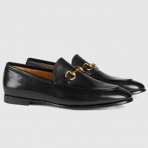 Gucci Women's Jordaan Loafers in Black Leather