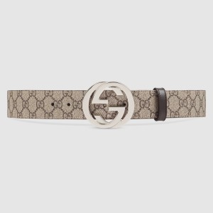 Gucci Beige GG Supreme Belt 38MM with Interlocking G Buckle