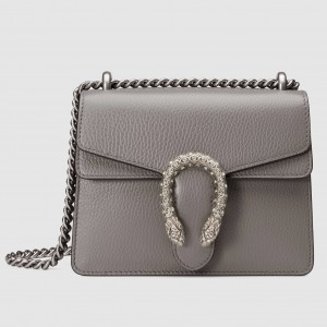 Gucci Dionysus Mini Shoulder Bag in Grey Leather