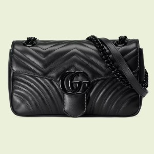 Gucci GG Marmont Small Shoulder Bag with Black Hardware