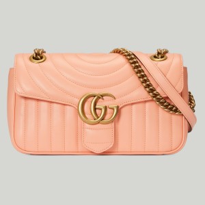 Gucci GG Marmont Small Shoulder Bag in Round Matelasse Leather