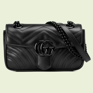 Gucci GG Marmont Mini Shoulder Bag with Black Hardware