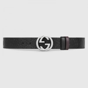 Gucci Signature Leather Reversible Belt 38MM with Interlocking G Buckle