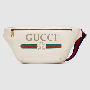 Gucci Belt Bag in White Print Leather
