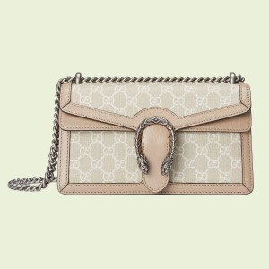 Gucci Dionysus Small Rectangular Bag in White GG Supreme Canvas