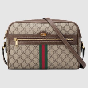 Gucci Ophidia Small Shoulder Bag in Beige GG Supreme Canvas